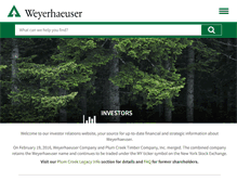 Tablet Screenshot of investor.weyerhaeuser.com